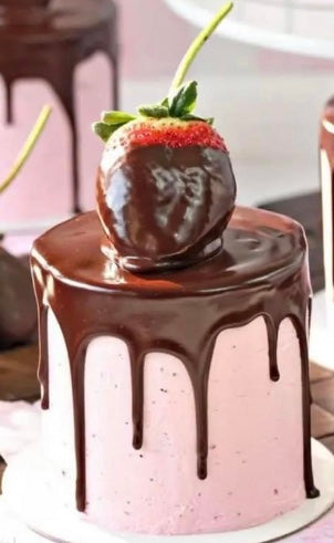 Valentine's Chocolate Covered Strawberry Cake